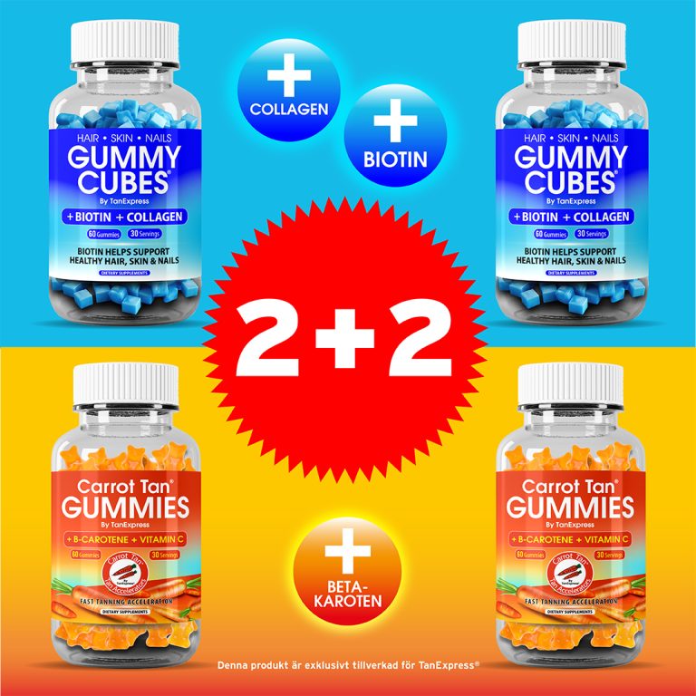 Kosttillskott - Tanning | Hair, Skin & Nails Gummies BIG pack 2+2