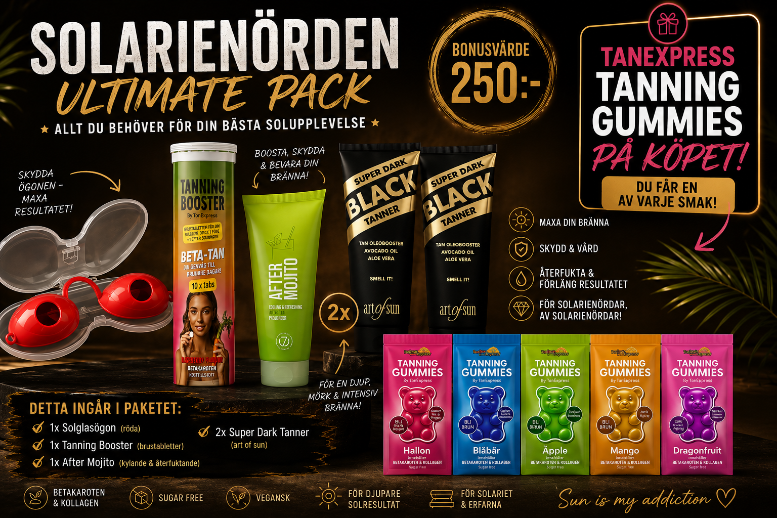 đ„ Solarienörden Ultimate Pack â TanExpress Tanning Gummies PĂ„ Köpet (BonusvĂ€rde 250 kr!)
